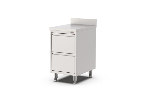 RVS Horeca Werkbank met 2 laden | Opstaande rand | 400x700x900mm