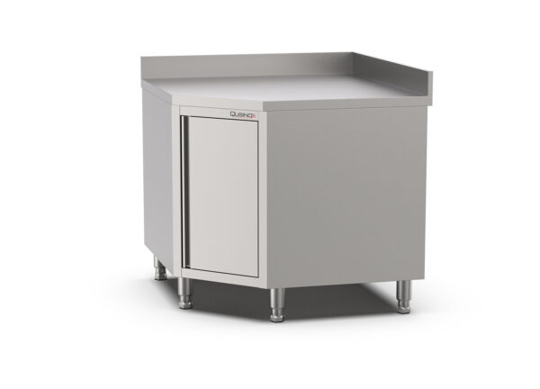 RVS Horeca Hoek Werkbank met Draaideur | Opstaande rand | 1000x600x900mm